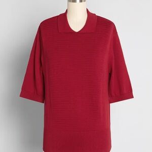 ModCloth Circus UK Red Short-Sleeve Sweater - Looks Vintage - Size UK M - NWT